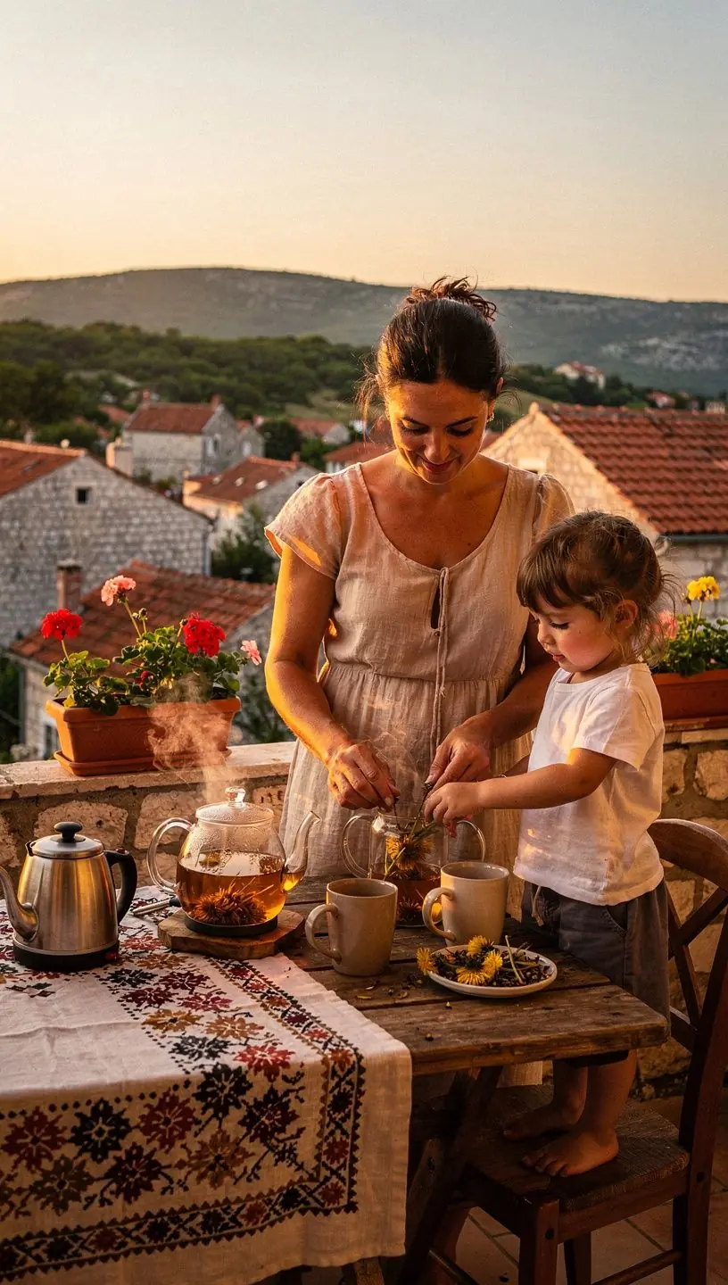 Svježe pripremljen čaj od maslačka u staklenoj posudi uz kriške limuna