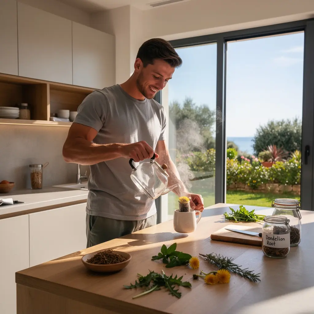 Zbirka suhog korijena maslačka s etiketom "Detoksikacija"